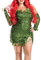 Miolasay Disfraz de Halloween de hiedra venenosa verde para mujer, disfraz de cosplay de lujo, sin mangas, hojas falsas, vestido de lentejuelas con guantes (mujer, A-verde, L)