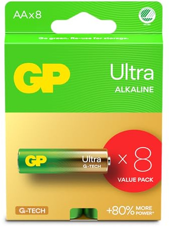 AA-Batterien, 8 Stück, GP Ultra, Alkaline AA-Batterien, 1,5 V, LR06, Lange Lebensdauer