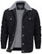 EKLENTSON Corduroy Herrenjacke Warme Herbst Cargojacke Stilvoll Kordjacke Winter Mäntel mit Reverskragen (L, Schwarz)