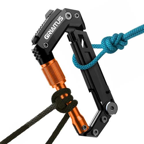 Regalo Donna Regalo Uomo Moschettone Portachiavi 8en1 Multitool Moschettoni Attrezzo Multifunzione con Apribottiglie Righello Sega Cacciavite Regalo Papà Regalo Festa Della Mamma