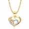 AMAR PRAGNA Damen Gold Herz Kette 585/925, halskette damen - liebeskind kette, damen geschenke, geschenke für freundin- goldkette damen 585 echtgold mit 925 silber, Herz mit Zirkonen