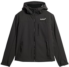 Superdry Herren Ripstop Softshell Trekker Kapuzenjacke Schwarz XL