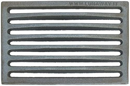 Luna Way Cast Iron - Rejilla de Hierro Fundido para Chimenea | Recoge Cenizas Fácilmente | Resistente a Altas Temperaturas | Mejora el Tiro, Negro, 24x16 cm, Hierro Fundido