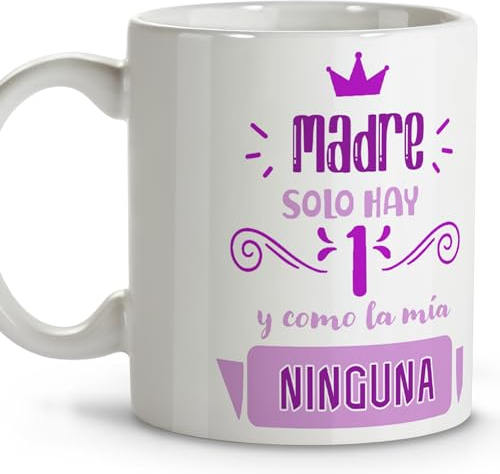 LolaPix Regalo cumpleaños madre. Tazas originales para regalar. Regalo madre. Regalos para madres. Taza cerámica 330 ml. Dia de la madre.