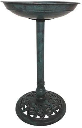 Samuel ALEXANDER 63cm Tall Resin Garden Bird Table Bird Bath With Planter Outdoor Bird Feeder
