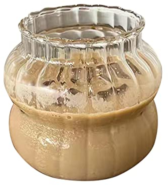 PURPLELILY Vaso de vidrio a rayas simple para beber, material de vidrio, vasos de bebidas de vidrio, accesorio para beber de cocina, vasos de agua de vidrio
