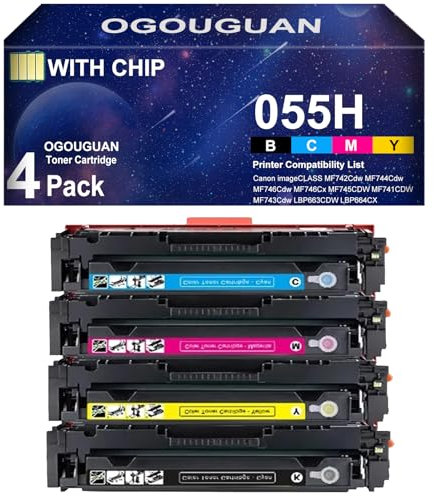 OGOUGUAN 055H CRG-055H CRG055H Kompatible Tonerkartusche für Canon i-SENSYS MF744Cdw MF742Cdw MF746Cx (4er-Pack)