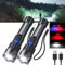 Observatioy Flashlight, Observatioy Outdoor Lighting White Laser Flashlight, Observation Flashlight with Cob Warning Side Work Light, Torches Led Super Bright, Led Flashlight Rechargeable (2 Pcs)