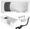 BADLAND Premium SET 5in1 Badewanne Rechteck Acryl Weiß Wanne, Seniorenbadewanne mit Glastür und Holzsitz AVO 160x75 cm, Rechts, Made in EU, mit Ablaufgarnitur und Füßen