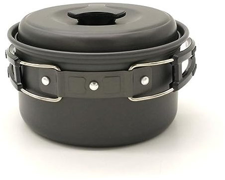 YARNOW Multi-function Cooking Pot Portable Open Fire Heating Health Stew Pot Instant Noodle Bowl Black Outdoor Camping Hiking Picnic