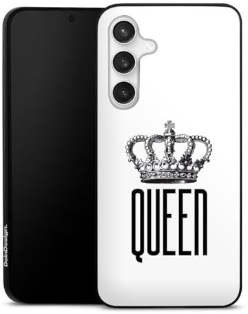 DeinDesign Slim Case extra dünn kompatibel mit Samsung Galaxy S24 FE 5G Silikon Handyhülle schwarz Hülle Queen Königin Krone