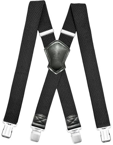 SULIHUA Hosenträger für Herren. Hosenträger 4 cm Breit. Sehr Stark mit 4 Metallclips. Verstellbar. Elastischer X-Stil Kann Sowohl von Männern Als Auch von Frauen an Arbeitskleidung. Jeans. Hosen