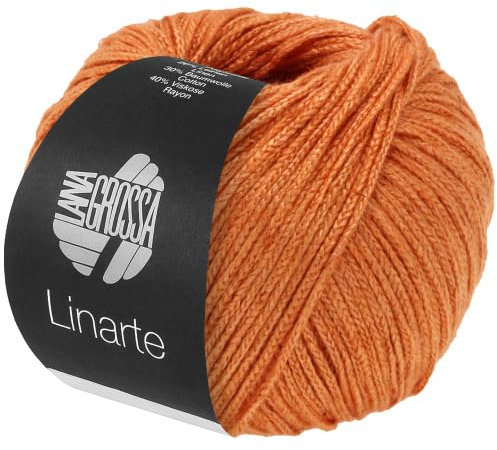 LANA GROSSA Linarte | Moderner Baumwoll/Leinen-Klassiker | Handstrickgarn aus 40% Microfaser (Viscose), 30% Baumwolle, 20% Leinen & 10% Polyamid | 50g Wolle zum Stricken & Häkeln | 125m Garn FB340