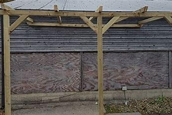 Premium Wooden Lean-to Pergola Kit – Handcrafted Sculpted Rafters for a Stylish Outdoor Retreat (2 X 2 m)