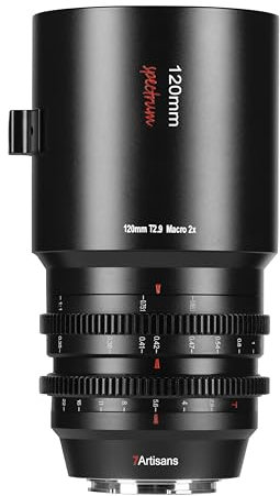 7artisans 120mm T2.9 Makro 2X Cine Objektiv, Vollformat, 270° erweiterter Fokuswinkel, 2-fache Vergrößerung, T2.9 helle Blende, Kompatibel mit Nikon Z Mount Serie Z9, Z62, ZF, Z7, Z72, Z6