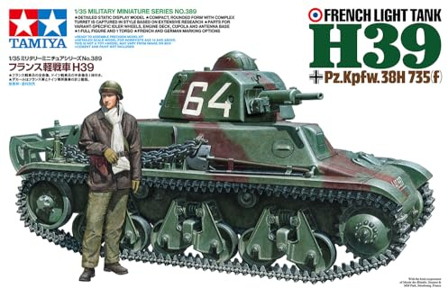 TAMIYA 35389 1:35 French Lt. Panzer H39 (1) Model Building, Plastic Kit, Hobby, Crafts, Tank Kit, Military Kit, Tank 1:35, Stand Model Building, Moulded Colour