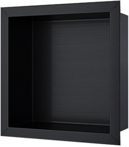 AYVADA Duschnische aus Edelstahl, mehrschichtige integrierte Metallschränke, Keine Fliesen erforderlich, Wandnischenregale, Organizer-Aufbewahrung für Shampoo und Toilettenartikel (Farbe: Schwarz,