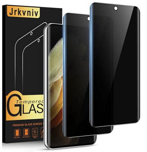 Jrkvniv Verre Trempé pour Samsung Galaxy S21 Ultra 5G Anti Espion,Anti Spy Dureté 9H Vitre Film de Protection écran Anti-Rayures Sans Bulles Privacy Confidentialité Transparent HD Protecteur,2 Pièces