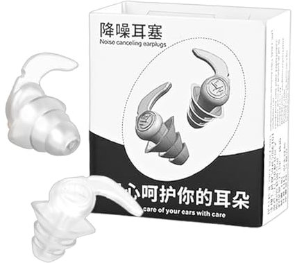 Bouchons d'oreilles anti-bruit - Inserts d'oreille réutilisables en silicone - Barrière acoustique confortable - Protection auditive étanche pour la maison, l'avion, la piscine, les, les