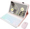 HLTOOP Custodia con Tastiera per Tablet Google Pixel da 11 Pollici (2023), Cover con Tastiera Staccabile Retroilluminata Arcobaleno con Portapenna Stilo, Mouse Bluetooth per Tablet,Rosa