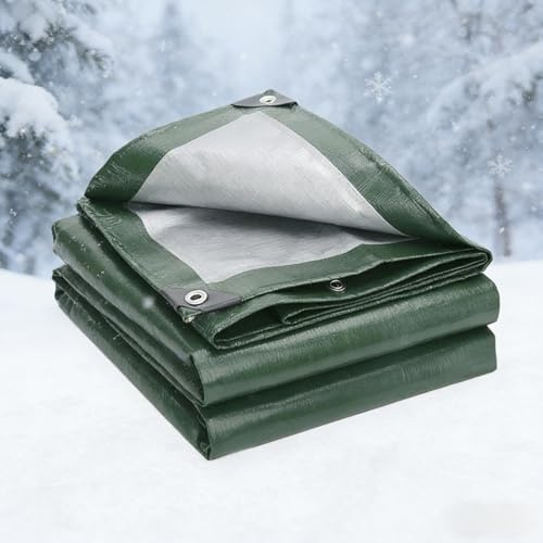 Bâche de Protection 4 x 7 m Imperméable et Indéchirable, Anti UV Toile de Protection avec Oeillets, Épaisse et Durable pour Jardin, Tonnelle, Camping, Abri de Jardin, Vert