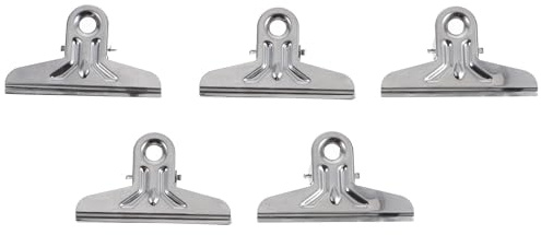 OUNONA 20 Pcs Stainless Steel Clips Large Clip with Hole in Handle Silver Drawing Board Clamps for Office Workers and Painters Art Supplies