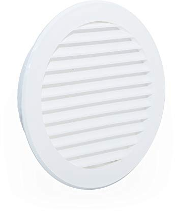 Grille de ventilation en plastique - Protection contre les insectes, blanc, système de ventilation: Ø125 mm