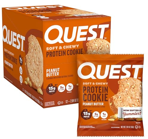 Quest Nutrition Protein Cookie (12x59g) Peanut Butter - Funktionelle Lebensmittel - Eiweiß-Snacks