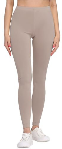 Bellivalini Leggings Damen aus Viskose Ganzjährig Bequeme Bekleidung Damen für tägliches Tragen oder Sport BLV50-147 (Caffelate, L)