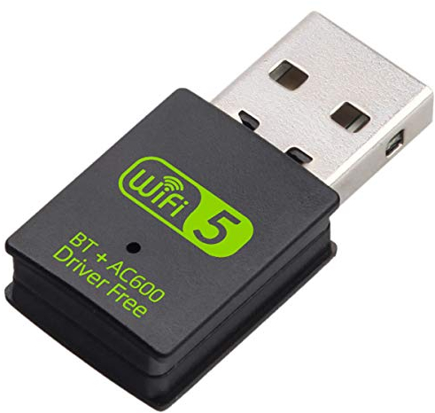 XVZ USB Bluetooth Dongle, WLAN Adapter, WiFi Stick 600 Mbit/s, Dual Band, 2.4G / 5G, kabellose Wi-Fi Adapter Netzwerkkarte für Laptop, Desktop, Windows 10/8 / 8.1/7