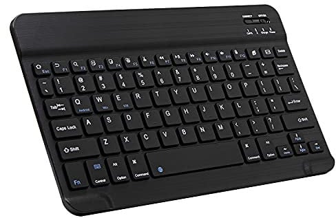 Ultra-Slim Bluetooth Keyboard Portable Mini Wireless Keyboard Rechargeable for Apple iPad iPhone Samsung Tablet Phone Smartphone iPadOS iOS Android (10 inch Black)