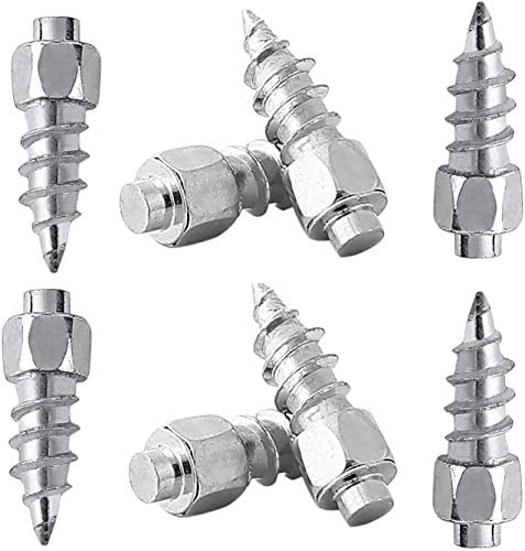 Plextone 100PCS SUV ATV Autoreifenbolzen Schraube & Hülse Kit LKW rutschfeste Hartmetallspitze Schneeketten Spikes Bolzen (12 mm)