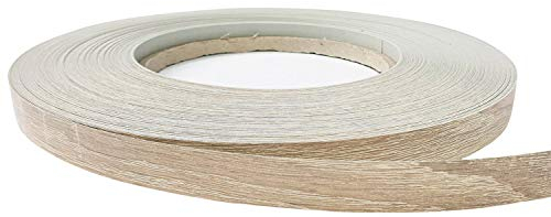 DecoMeister Kantenumleimer mit Schmelzkleber Möbelkantenband Melaminkantenumleimer Umleimer Melamin Bügelkante Dekor für Regalbrett Furnier zum Aufbügeln 21mm x 10m Kantenband Sonoma Eiche