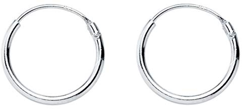 ENTREPLATA Pendientes Aro Plata de Ley 925 – Regalo con Estilo para Mujer y Hombre – Criollas Unisex Aretes Hipoalergénicos Fabricados en España – Par de Aros 16 mm