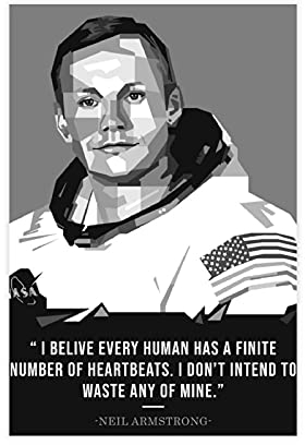 Neil Armstrong Celebrity Zitate Retro Dekoration 2 Leinwand-Poster Wandkunst Dekor Druck Bild Gemälde für Wohnzimmer Schlafzimmer Dekoration ungerahmt: 30 x 45 cm