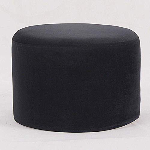 FWZJ Runder Fußhocker Pouf Gepolsterte Weiche Sofahocker Ottoman Waschbar Pudding Sitz Tragbare Kinder Massivholz Wechselschuhe Bank Für Wohnzimmer Schlafzimmer(Farbe:Lila)
