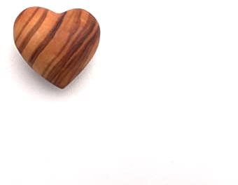 medina mood Herz handgeschnitzt Größe wälbar Deko Handschmeichler Glücksbringer Antistress handgemacht Olivenholz Hochwertig (Mini: Länge 3 cm)