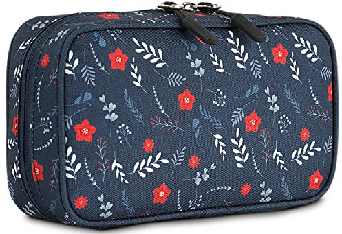 SKPAT - Organizer Cavi - Borsa di Viaggio Organizzatore Cavi Piccolo - Alta Qualità Porta Cavi da Viaggio Pochette con Cuciture Fini - porta cavi organizer di Viaggio per USB Cavi, Schede SD, Marino