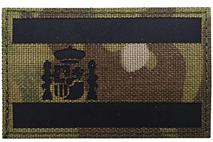 Parche reflectante de la bandera de España DIY táctica militar moral infrarrojo IR parches de chaleco Badages Emblema Apliques Parte trasera para coser para ropa mochila brazalete sombreros regalo