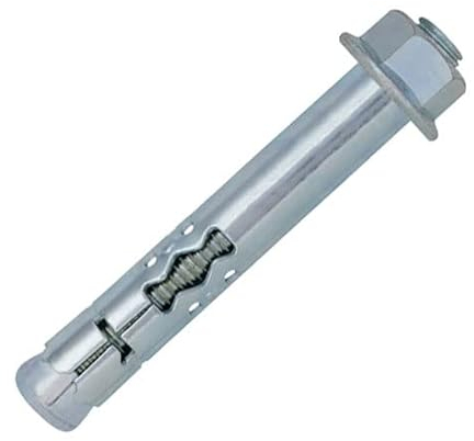 12mm X 129 mm Ancoraggio a manicotto con dado esagonale, vite ad espansione con perno filettato, tassello in metallo, tasselli a cuneo per muratura in calcestruzzo, muro in mattoni (2 pezzi)