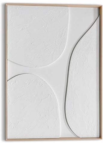 REINDERS Relief Wandbild, Connected, Wohnzimmer, Poster, Wanddeko, Room Decor, MDF,Pflaster, Weiß, 70x50cm