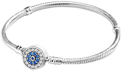 Symretie Schlangen Gliederarmband mit Kugelverschluss,Damen Love Charm Armband 925 Sterling Silber,Metall Basis Armbänder Kompatibel mit Charms und Anhängern