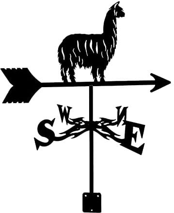 JESSAH Wetterfahne Wetterfahne Alpaka Adler Fisch Pferd Ackerland Wetterfahne Windrichtungsanzeige Edelstahl korrosionsbeständig Wetterhahn Messwerkzeug mit Halterung 35 x 50 cm