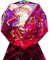 Cusdie Einzelner D20-DND-Würfel mit scharfen Kanten und Glitzerfolieneinschlüssen, 20-seitige D&D-Würfel, 33 mm, handgefertigt, für Rollenspiele (Rosarot/B)