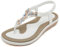 FOGOIN Sandales Femme Été Confortable Tong Mode Bohème Chaussures pour Plage Plate et Elégant,38 EU,Blanc