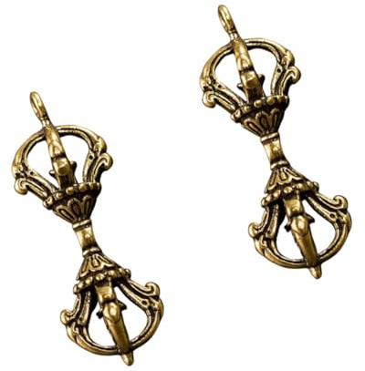 ABOOFAN 6 Piezas parafernalia de Bronce Adornos de mortero Vajra Decoraciones Chinas Originales presentes Originales decoración Vintage Ornamento mortero Vajra único Escritorio