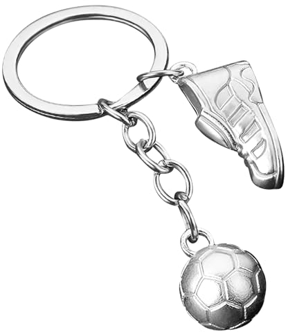 Simsky 1 Pcs Porte-clés Chaussures de Football en Acier Inoxydable, Porte Clé Saint Valentin Cadeau, Personnalisé Porte Clef, Porte-clés de Football, Sport Porte-clés, pour Famille, Des Couples, DIY