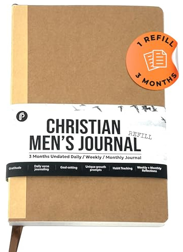 Prazoli Christliches Bibel-Gebetstagebuch für Männer, 3-Monats-Nachfüllung, Lern-Notizbuch und Planer, tägliche Andachtsweise, undatiert, religiöse Jesusglaube, Geschenke für Abschluss, Pastorentaufe