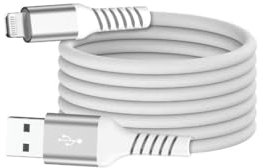 WE câble USB/Lightning magnétique, USB 2,0-5V/2,4A / 12W, 1mètre Blanc