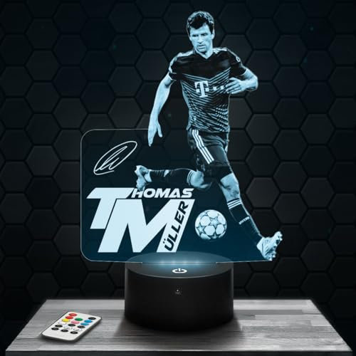 Lampephoto.fr - T. Müller 3D Lampe, Touch Nachtlicht, Fußball Dekoration Fußballspieler, Geschenkidee für sportliche, T. Müller Fußball Nachtlicht, Dekoration für das Schlafzimmer Geschenkidee